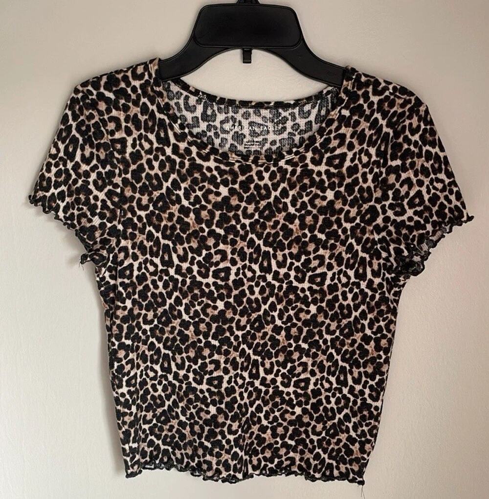 American Eagle Outfitters Women's Cheetah print Top